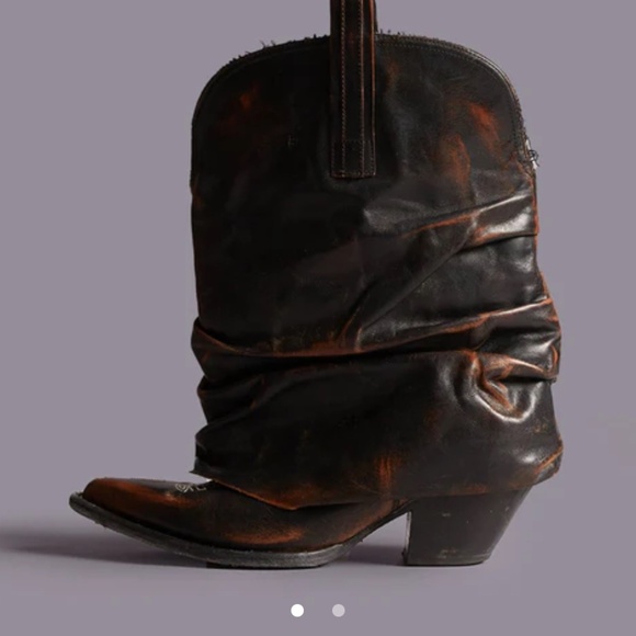 R13 LOW RIDER COWBOY BOOT - BROWN - Picture 2 of 5